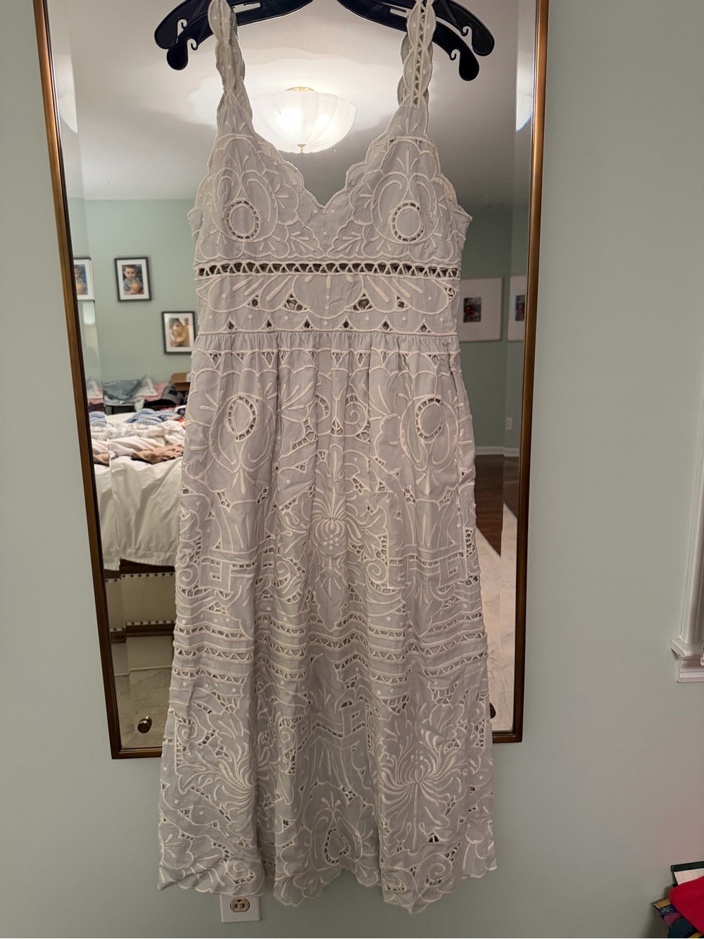 Sea New York light blue Lace Eyelet Maxi Dress- size 6 - Picture 3 of 4